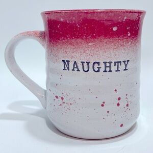 NAUGHTY Sheffield Home Red & White Christmas Mug Stoneware Pottery